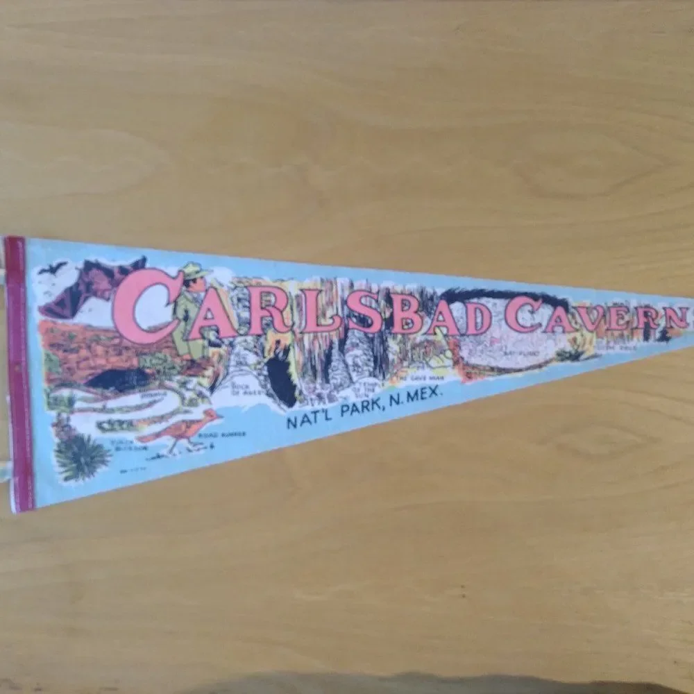 Vintage Carlsbad Cavern National Park Pennant Flag